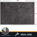 PURRUGS Easy Care Area Rug 4ft x 6ft, Non-Slip Machine Washable Entryway Rug, Dog Door Mat, Stain Resistant Accent Rug for Hallway, Living Room, Bedroom and Mudroom, Light Grey-Dark Grey
