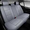 AOOG Leather Car Seat Covers, Leatherette Automotive Seat Cover for Cars SUV Pick-up Truck, Universal Non-Slip Car Seat Cover Waterproof Protectors Interior Accessories, Rear, Gray