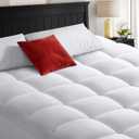 COHOME King Size Mattress Topper Extra Thick Cooling Mattress Pad 400TC Cotton Top Plush Down Alternative Fill Pillow Top Mattress Cover with 8-21 Inch Deep Pocket (78x80 Inches, White-Classic)