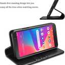 Cellular Phone Case for BLU View 2 / B130DL, PU Leather Wallet with Card Slots, Shockproof Protective Flip Cover, Black