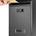 Wall Mount Mailbox, Combination Lock Mail Boxes for Outside, Safe Drop Box with Code, Metal Secure Hanging Mailbox for Home School,12.8H x 8.6L x 3.3W Inches,Black