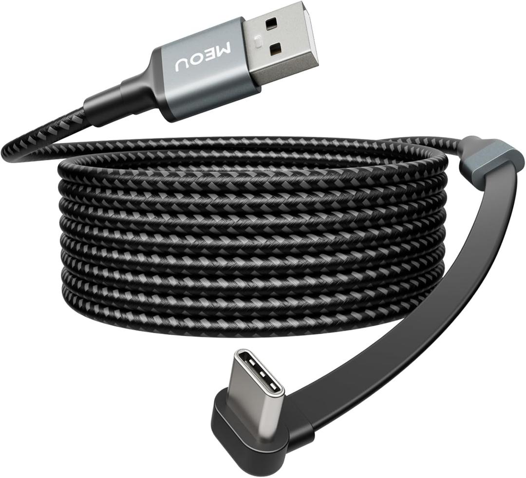USB to USB C Cable 10ft, 60W USB A to USB C Fast Charging Cable, Right Angle USB C Cord Nylon Braided for iPhone 17/16/15, iPad Pro, Samsung Galaxy S21/S22/S23/S24, Note 20 10, Pixel 8, Nintendo etc.