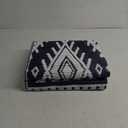 5x8 Outdoor Rug Waterproof, Reversible Mats, Area Rug, Plastic Outside Carpet, Geometric Rv Mat for Patio Camping Picnic Backyard Deck Balcony Porch Beach Trailer (Navy Blue & White)