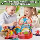 Dinhon 40-Piece Wooden Rainbow Stack Set, 4-in-1 Building Blocks preschoolers Early Development & Activity Toys Montessori Toys for Kids 1 2 3 4 Years and Older Gifts for Boys and Girls