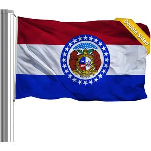 AZCOVER Missouri Flag 3x5 Ft USA, 3 Ply Double Sided State of Missouri MO Flags with 2 Brass Grommets and Canvas Header, Heavy Duty Polyester Vivid Color Outdoor Banner