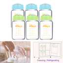 Matyz Glass Breastmilk Storage Bottles, 6 Pack, 6 oz, Sturdy Glass Bottle for Milk Freezing and Baby Feeding - Pumping Bottle for Philips Medela Spectra Breast Pumps - No BPA (3 Green & 3 Blue Lids)