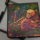 for Z Flip 7 Case [Compatiable with Magsafe] [Glow in The Dark] Slim Fit Cute Lovely Floral Luminous Back Military Drop Protection Aesthetic Samsung Z Flip 7 Case MagsafeFlower Skull 