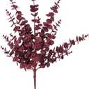 Vickerman 28" Burgundy Artificial Eucalyptus Glitter Spray - Includes 2 Sprays per Bag - Reliable and Durable - Flower Assortment Addition - Lifelike Leaves - Faux Burgundy Spray