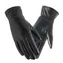 FEIQIAOSH Winter Leather Gloves for Women, Cashmere Lined Touchscreen Gloves for Texting, Premium Soft Sheepskin Warm Glove, Small