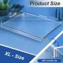 Acrylic Cutting Board with Counter Lip 24x18 Inch Large Clear Chopping Board Non Slip Kitchen Worktop Protector Durable Transparent Food Prep Board for Countertop Kitchen Accessories