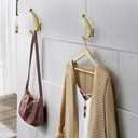 4 Pack Towel Hooks, Metal Wall Mounted Coat Hooks for Bathroom Bedroom Entryway for Hanging Robes Keys Bags(Gold)