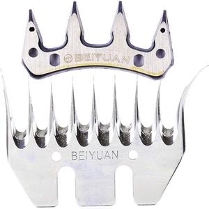 Sheep Shears Blades 9-Tooth Wool Shearing Comb and Cutter Blade Set for Alpaca Goats Wool Cutter Grooming Trimmer(9T Scimitar+Front Blade)