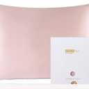 ZIMASILK 100% Pure Mulberry Silk Pillowcase for Hair and Skin Health,Soft and Smooth,Both Sides Premium Grade 6A Silk,600 Thread Count,with Hidden Zipper,1pc(Standard 20''x26'',Pale Pink)