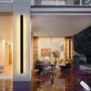 2 Pack 47IN Modern Outdoor Wall Light LED 2700K-6500K Dimmable Long Wall Lighting Exterior Light Fixtures IP65 Waterproof Wall Light, Black Wall Sconce for Garage, House