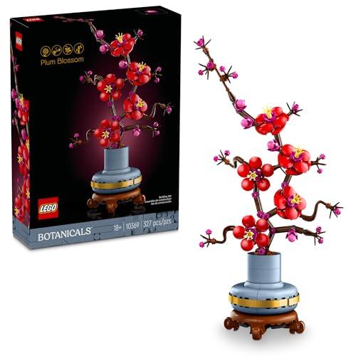 LEGO Botanicals Plum Blossom Building Sets for Adults - Artificial Flower for Dinner Table Centerpiece, Living Room Home Decor, Ages 18+ - DIY Craft Kits - Gift for Birthdays - 10369, Factory Sealed