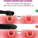 Silicone Face Scrubber Exfoliator Electric for Men Women, Rechargeable Facial Cleansing Brush with Wireless Charging Dock, Waterproof Sonic Vibrating Face Scrub Brush Cleanser for Exfoliating, Black