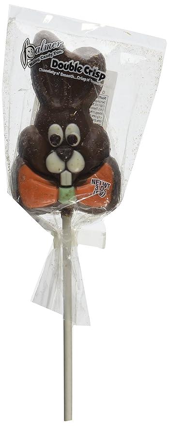 Palmer Milk Chocolate Double Crisp Easter Bunny on a stick, 4Pcs