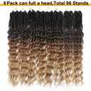 24 Inch Deep Faux Locs Crochet Hair 8 Packs Soft Locs Crochet Hair Pre Looped Goddess Locs Crochet Braids with Curly Ends Crochet Hair for Black Women 1B/30/27