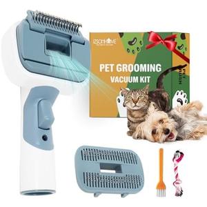 IZSOHHOME Dog Cat Brush for Shedding and Grooming,Two Replacement Heads,Massage the skin,Easy to Clean Comb for Long Short Haired Pets,use with Vacuum,Compatible with 32mm&35mm Universal Vacuum