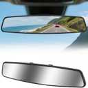 Rear View Mirror, 14 Inch Chrome Anti-glare Panoramic Rear Mirrors Universal Convex Car Interior Clip on Extra Big Wide Angle Rearview Mirror Extender to Reduce Blind Spot for Car SUV Trucks