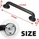 Wall Mounted Handrail Staircase Steps Safety Bar Metal Industrial Stairs Grab Bars Indoor Exterior Outdoor Deck Hand Rail Matte Black Frame Pipe Handle for Elderly (40 Inch 1 Pack)