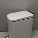 TIPGO Slim Bathroom Trash Can with Lid Soft Close, Step Pedal, 6 Liter / 1.6 Gallon Stainless Steel Trash Bin, Small Garbage Cans for Bedroom, Office, Kitchen (White)