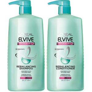 LOreal Paris Elvive Extraordinary Clay Rebalancing Shampoo and Conditioner Set (Set of 2) (Packaging May Vary) (28 Fl Oz (Pack of 2))