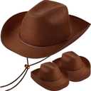 Zhanmai 12 Pcs Adult Cowboy Hats Bulk Wide Brim Western Cowgirl Costume Hats Plain Western Texan Style for Women Men