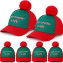 Kenning 6 Pcs Christmas Hat Baseball Cap Funny Adjustable Santa Hats Adult Reindeer Caps Ugly Sweater Hat for Men Women Holiday (Sweater Style)