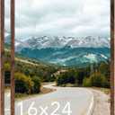 16x24 Picture Frame for Wall Hanging, Wood 16 x 24 Frame 40x60 cm Poster Photo Frame for Wall Horizontally or Vertically, Deep Brown, 2 Pack