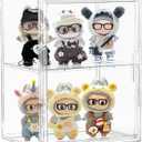 Acrylic Display Case for Collectibles, Clear Storage Bin with 3 Adjustable Layers and 1 Removable Divider, Stackable Clear Storage Box with Magnetic Door for Figures, Home or Office,Large