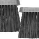 2 Pieces Chimney Bench Brushes Oblong Fireplace Brush Horse Hair Soft Bristles Dust Brush Replacement Head for Hearth Tidy Car Fireplace Fire Pit Wood Burning Stove