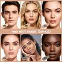 6-in-1 Makeup Infused with 1% Hyaluronic Acid- Matte + Poreless Liquid Foundation For A Glowing & Soft-Focus Look, Suitable for All Skin Types (201 Medium, 6-in-1 Makeup Foundation)