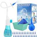MOEBULB Ear Wax Removal Kit Earwax Removal Tools Manual Ear Irrigation Flushing System Ear Cleaner Safe & Effective Ear Cleaning Kit for Adults, Kids & Elders Home Ear Washer No Doctor's Visit Require