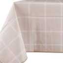 5'x9' Table Cloth, Beige with white Squares Lines