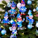 Winlyn 24 Sets Winter Decorations DIY Elf Ornaments Christmas Craft Kits Foam Elf with Snowflake Festive Foam Stickers for Kids Holiday Seasonal Gift Home Classroom Activities Party Favors