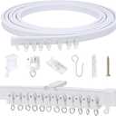 Flexible Bendable Ceiling Curtain Track, 5m (16.4ft), Ceiling Mount, for Curtain Track with Track Curtain System, RV Curtain Spacer, Curtain Ceiling Track, white