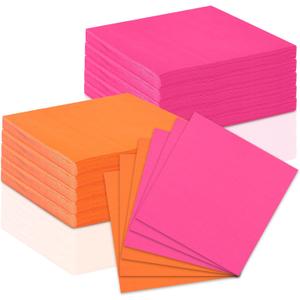 120 Pcs Pink And Orange Paper Napkins 5”x5” Cocktail Napkins Beverage Napkins Pink Luncheon Napkins Disposable Colors Paper Napkins For Tequila Sunrise Bachelorette Party Birthday Baby Shower