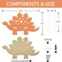 Dinosaur Wall Shelf for Kids, Stegosaurus Dino Shelf with Hooks for Toy Display, 3 Playful Designs, Nursery & Toddler Room Decor