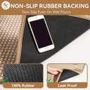 Bath Mat Bathroom Rugs Non Slip Washable, Soft Braided Ultra Thin Bath Mat, Super Absorbent Quick Dry Bath Rug Shower Mat, Rubber Backing, Fit Under Door Bathroom Floor Tub, Brown 20" x 31"