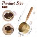125 ML Tablespoon Coffee Scoop, Stainless Steel Wood Teaspoon Scoop, Wood Long Handle Coffee-Bean Scoops, Measuring Scoops for Coffee, Tea, Spices (1/2cup, 7 Inch)