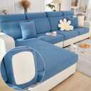 Couch Cushion Covers for Sofa Couch Covers Wear-Resistant Universal Sofa Cover Washable Stretch for Sectional Slipcovers (Texture-Blue,Back Cover L)