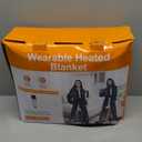 Wearable Heated Blanket for Women with Removable FootPocket,Electric Snuggle Heated Blankets Hoodie with Sleeves Heated Robe Flannel & Sherpa Heating Throw Blanket Shawl with 9 Temp for Winter 50"x80" (Deep Grey)