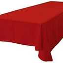 LA Linen Polyester Poplin Washable Rectangular Tablecloth, Stain and Wrinkle Resistant Table Cover 90x132, Fabric Table Cloth for Dinning, Kitchen, Party, Holiday 90 by 132-Inch, Red