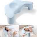 Side Sleeper Pillow for Shoulder Pain Relief, Memory Foam Pillow with Arm Hole & Neck Support Design, Ergonomic Back Sleeping Cervical Pillows with Washable Cooling Pillows Case - Blue