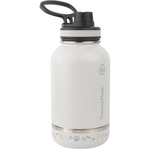 ThermoFlask Pet Bottle - Stainless Steel, Insulated Water Bottle for Dogs & Cats - Features Built-in Water Bowl & Double-Wall Insulation - Keeps Water Cool up to 24 Hours - 32 oz