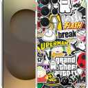 Case for Samsung Galaxy S25 Ultra with Pop Culture Design,Aesthetic Cartoon Sticker Bomb Art Collage,Clear Slim Soft TPU Bumper Phone Cover,6.9(Pop,s25u)