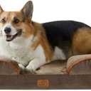 Bedsure Orthopedic Dog Beds Large Sized Dog - Washable Large Dog Cat Bed Waterproof, Comfort Dogs Couch Sofa with Washable Removable Cover, Pet Bed with Nonskid Bottom, Brown, 35"