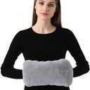 ITODA Electric Heated Pad Hand Muff USB Portable Pouch Hand Warmer Plush Liner Wrist Heating Gloves for Camping Home Winter (Grey)