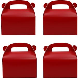 30Pcs Dark Red Party Favor Gift Box, Gable Box,Cardboard Treat Box, Goodie Candy Box. Perfect for Birthday Babyshower or Any Fun Red Theme Party